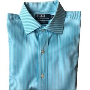 Polo by Ralph Lauren Men’s lt blue pinstripe shirt